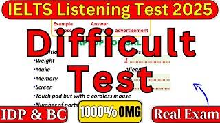 VERY HARD IELTS LISTENING TEST 01, 08, 15 & 22 MARCH 2025 WITH ANSWERS | IELTS 2025 | IDP & BC