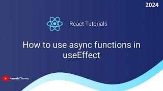 How to Use React's useEffect Hook to Dynamically Update Document Title | 2024 Tutorial | New Video