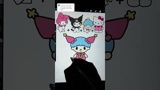 My melody + kuromi + Kiki + Hello kitty  #mymelody #kuromi #hellokitty #sanrio #cute #kawaii #art