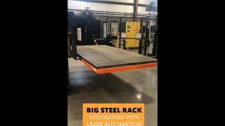 Big Steel Rack - Feeding sheet metal into laser automation.