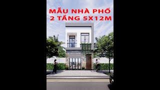 Thiết kế mẫu nhà phố 2 tầng 5x12m