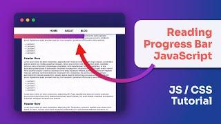Reading Progress Bar JavaScript/CSS Tutorial