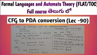 CFG to PDA conversion  | equivalence between context free grammar and pushdown automata