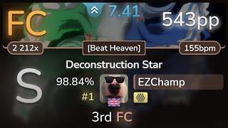 7.4⭐ EZChamp | Halozy - Deconstruction Star [Beat Heaven] +HD 98.84% FC #1 | 543pp - osu!