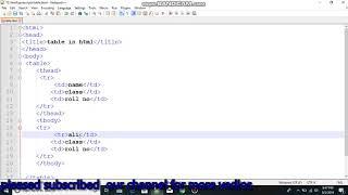 How to create Tables in HTML? || by using notepad++