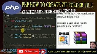how to create zip folder file using php | php tutorial | zip archive php | ripal pandya