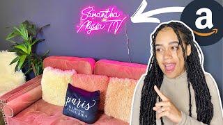 AMAZON CUSTOM ACRYLIC NEON SIGN UNBOXING & REVIEW + HOME DECOR SHOP WITH ME | Samantha Alyssa TV