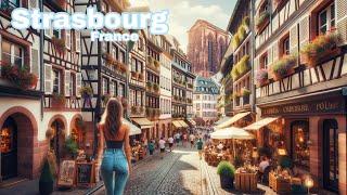 Strasbourg France  - 4k HDR 60fps Walking Tour (▶68min)