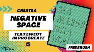 Create a Negative Space Text effect in Procreate with a Multiline Brush (FREE Brush + Tutorials)