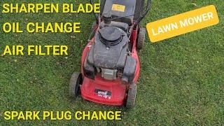 Mower Maintenance | Oil Change, Sharpen Blade, Spark Plug, Air Filter