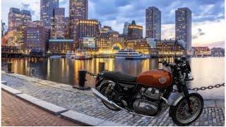 Royal Enfield Interceptor 650 and Honda Rebel 1100 Coastal Ride in Boston.