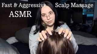 Fast & Aggressive Scalp Scratching & Head Massage & Hair Brushing ASMR No Talking