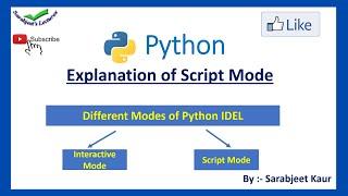 How can we execute a program in Python Idle using Script mode / Explanation of Script mode in Python