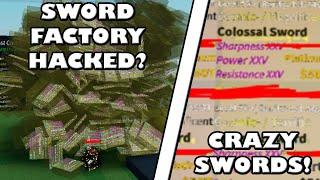 SWORD FACTORY HACKED? CRAZY SPAWNED SWORDS - Roblox Sword Factory