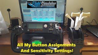 FS2020: All My Button Assignments & Sensitivity Settings For The Logitech Flight Yoke System!