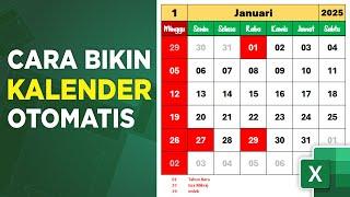 cara cepat buat kalender 2025 otomatis di excel | LENGKAP dengan libur dan cuti bersama