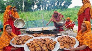 CHICKEN PAKORA - Eggs Chicken Mixed Bora - Masala Chicken Chops Making for Villagers