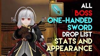 Toram Online: All Boss One-Handed Sword Drop List | Stats and Appearance | chae_