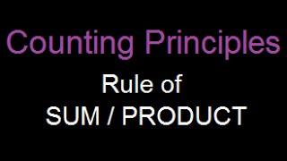 Counting principles - rule of product & sum | permutation and combination