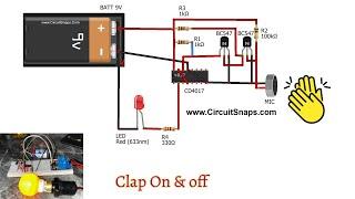 Clap ON-OFF Switch Using CD 4017 IC in Hindi: Easy Electronics Project || Light ON & OFF