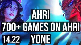 AHRI vs YONE (MID) | 700+ games, 8/4/14 | KR Master | 14.22