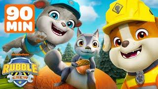 Rubble's Squirrel Rescues & Construction Saves! w/ Motor | 90 Minute Compilation | Rubble & Crew