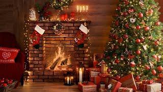  Christmas Music with a Cozy Fireplace Ambience  3 Hour Playlist 2023  [4K]