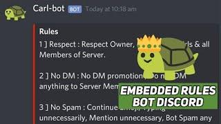 How to Setup Rules Channel | Embedded Rules | Carl Bot | Discord