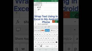 ||Wrap Text Using In Excel In My Android Phone||