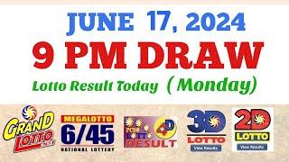 Lotto Result Today 9pm draw June 17, 2024 6/55 6/45 4D Swertres Ez2 PCSO