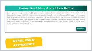 How to Create Read More Read Less Button Using HTML, CSS & JavaScript