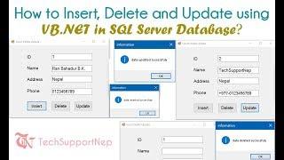 VB.NET and SQL Server-How to Insert, Delete and Update?