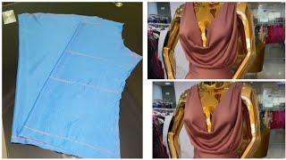 EASY || NO PATTERN || HOW TO CUT AND SEW A COWL NECKLINE TOP