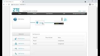 Web admin interface of the Hyperoptic ZTE ZXHN H298A Router