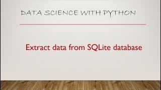Extract Data from SQLite database