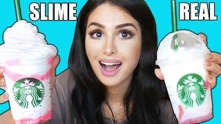 Making FOOD out of SLIME! Learn to make DIY Slime vs Real Food CHALLENGE