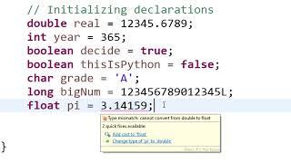 Initializing Primitive Variables in Java