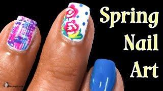 Easy Spring Nail Art Design Cute Flowers & Polka dots Nails