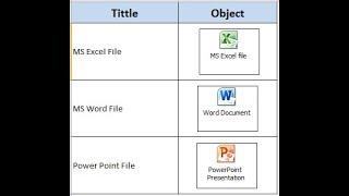 How to insert an Object file in MS Excel?