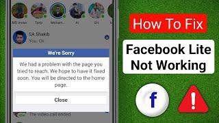 How To Fix Facebook Lite Apps Not Working Today ।। Facebook Lite We're Sorry Problem Solved