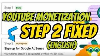 FIXED - Step 2 In Progress [English Vid] Youtube Monetization #youtube #tutorial #monetization #help