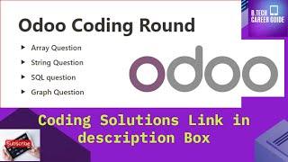 Odoo Coding Round Solutions | Easy Questions | Array | Strings | SQL  | Graph | Analysis #odoo #job