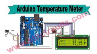 Arduino Temperature Meter With Sensor LM35 & 16x2 Display