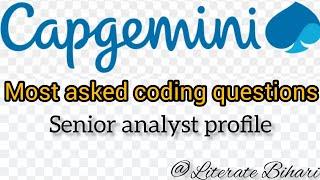 Capgemini Coding Question For Senior Analyst Role
