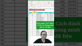 Mẹo đánh số thứ tự khi lọc dữ liệu trong excel | Nguyễn Thị Hường