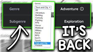 Roblox Genre Filter is FINALLY Back...