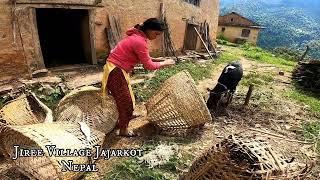 Very Hardworking But Happy Nepali Village Lifestyle || Carry Firewood || VillageLifeNepal