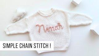 Personalized Baby Sweater - Easy Chain Stitch!