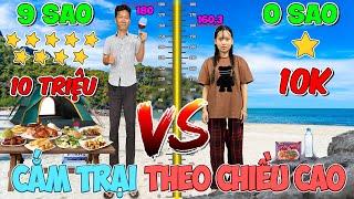 Cắm Trại 1 Sao vs 9 Sao Theo CHIỀU CAO Của Bản Thân | Cắm Trại 10k VS 10000k