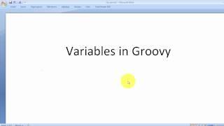 Variables in Groovy